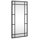 Wall Mirror Black 30x60 cm Rectangle Iron - Front View