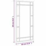 Wall Mirror Black 30x60 cm Rectangle Iron