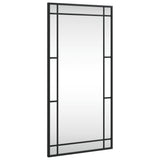 Wall Mirror Black 40x80 cm Rectangle Iron - Front View