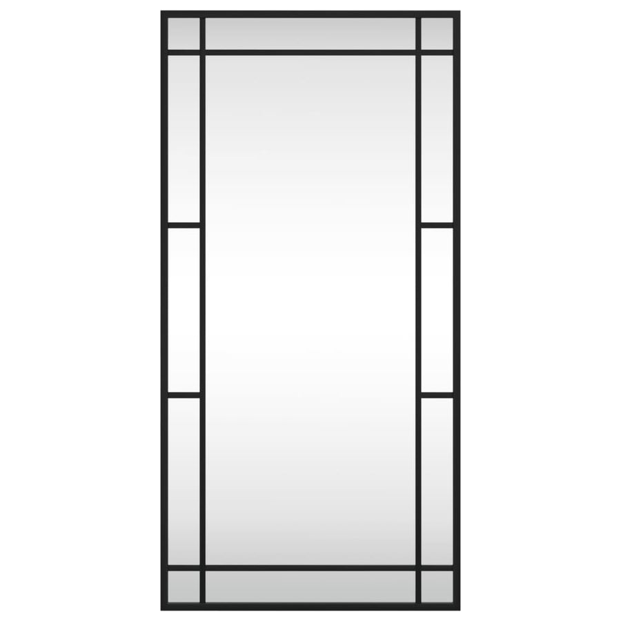 Wall Mirror Black 40x80 cm Rectangle Iron