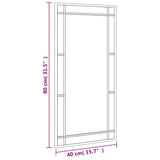Wall Mirror Black 40x80 cm Rectangle Iron - Low Angle