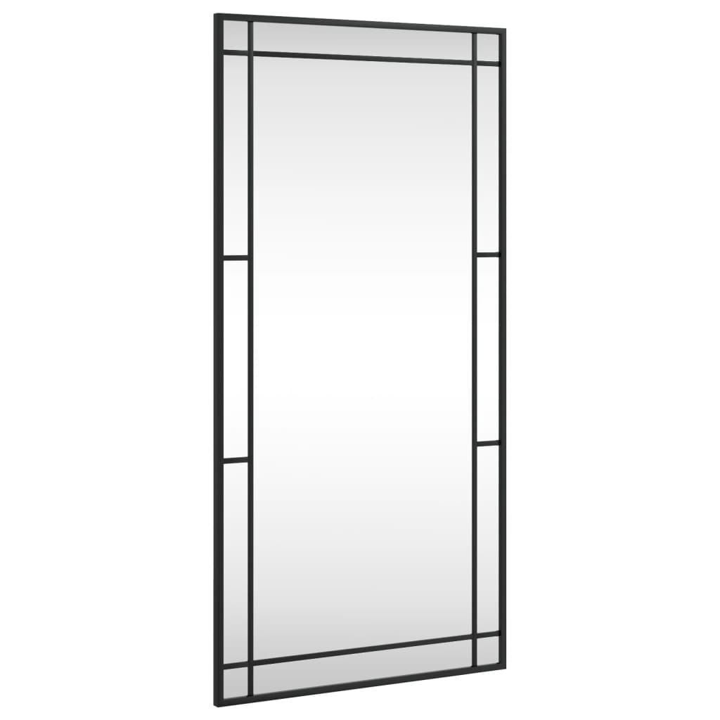 Wall Mirror Black 50x100 cm Rectangle Iron