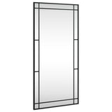 Wall Mirror Black 50x100 cm Rectangle Iron - Front View