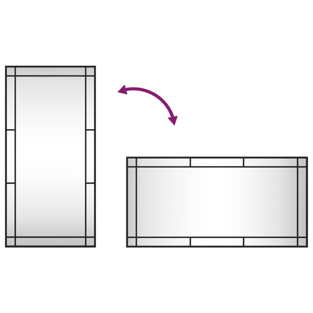 Wall Mirror Black 50x100 cm Rectangle Iron