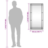 Wall Mirror Black 50x100 cm Rectangle Iron - Extra Image