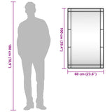 Wall Mirror Black 60x100 cm Rectangle Iron