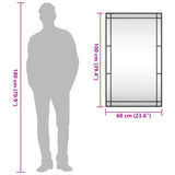 Wall Mirror Black 60x100 cm Rectangle Iron - Extra Image