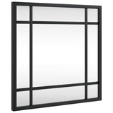 Wall Mirror Black 30x30 cm Square Iron - Front View