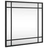 Wall Mirror Black 40x40 cm Square Iron - Front View