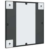 Wall Mirror Black 40x40 cm Square Iron - 45-Degree Angle