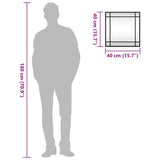 Wall Mirror Black 40x40 cm Square Iron - Low Angle