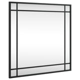 Wall Mirror Black 50x50 cm Square Iron - Front View