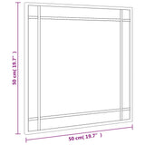 Wall Mirror Black 50x50 cm Square Iron - Close-Up Angle