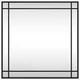 Wall Mirror Black 60x60 cm Square Iron - Side View