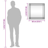 Wall Mirror Black 60x60 cm Square Iron - Low Angle