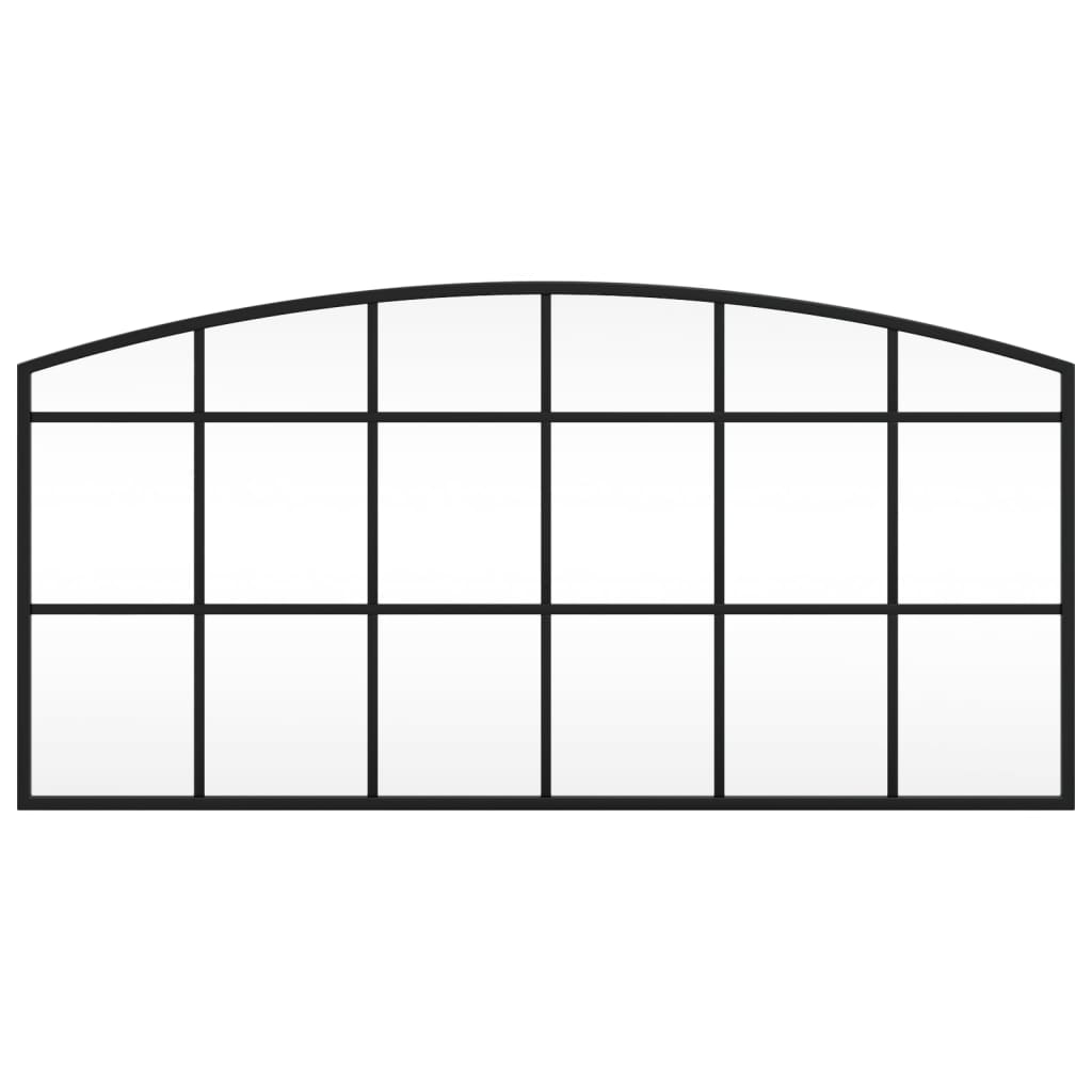 Wall Mirror Black 80x40 cm Arch Iron