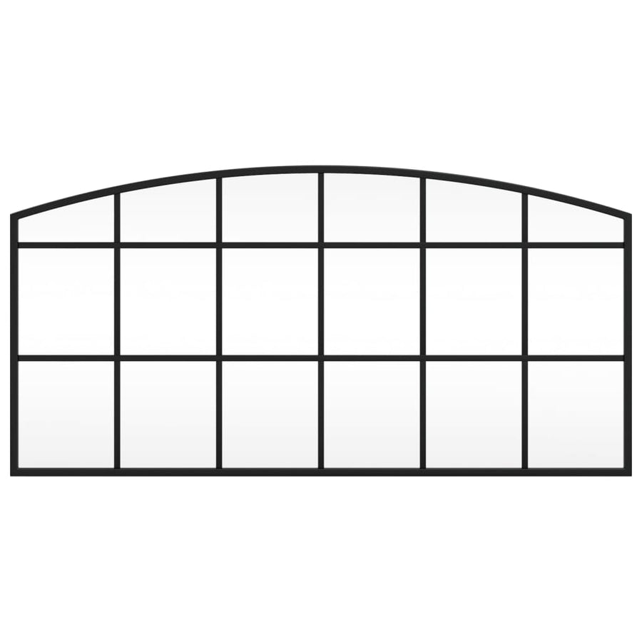 Wall Mirror Black 80x40 cm Arch Iron