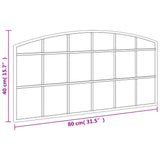 Wall Mirror Black 80x40 cm Arch Iron
