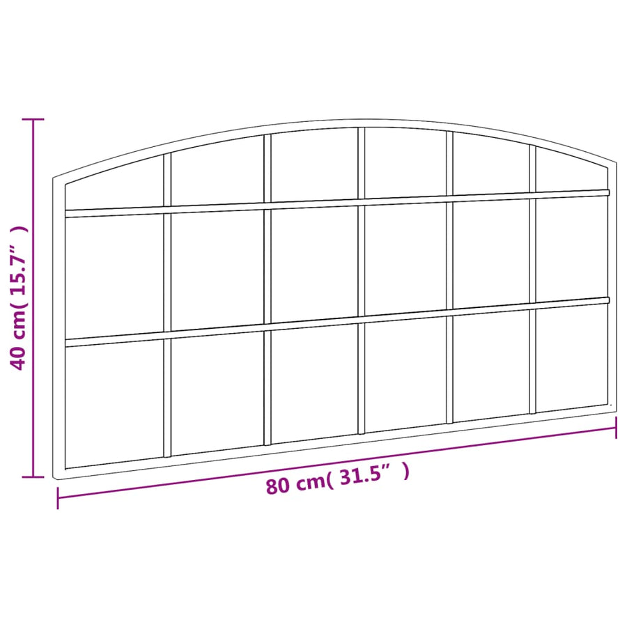Wall Mirror Black 80x40 cm Arch Iron