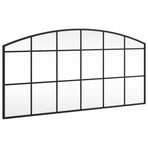 Wall Mirror Black 100x50 cm Arch Iron