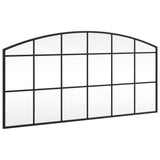 Wall Mirror Black 100x50 cm Arch Iron - Front View