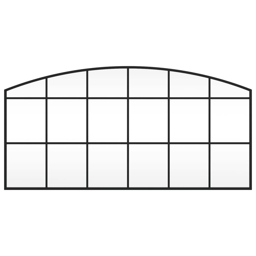 Wall Mirror Black 100x50 cm Arch Iron