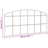 Wall Mirror Black 100x50 cm Arch Iron