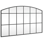 Wall Mirror Black 100x60 cm Arch Iron