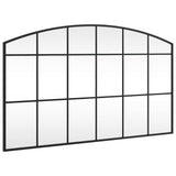 Wall Mirror Black 100x60 cm Arch Iron - Front View