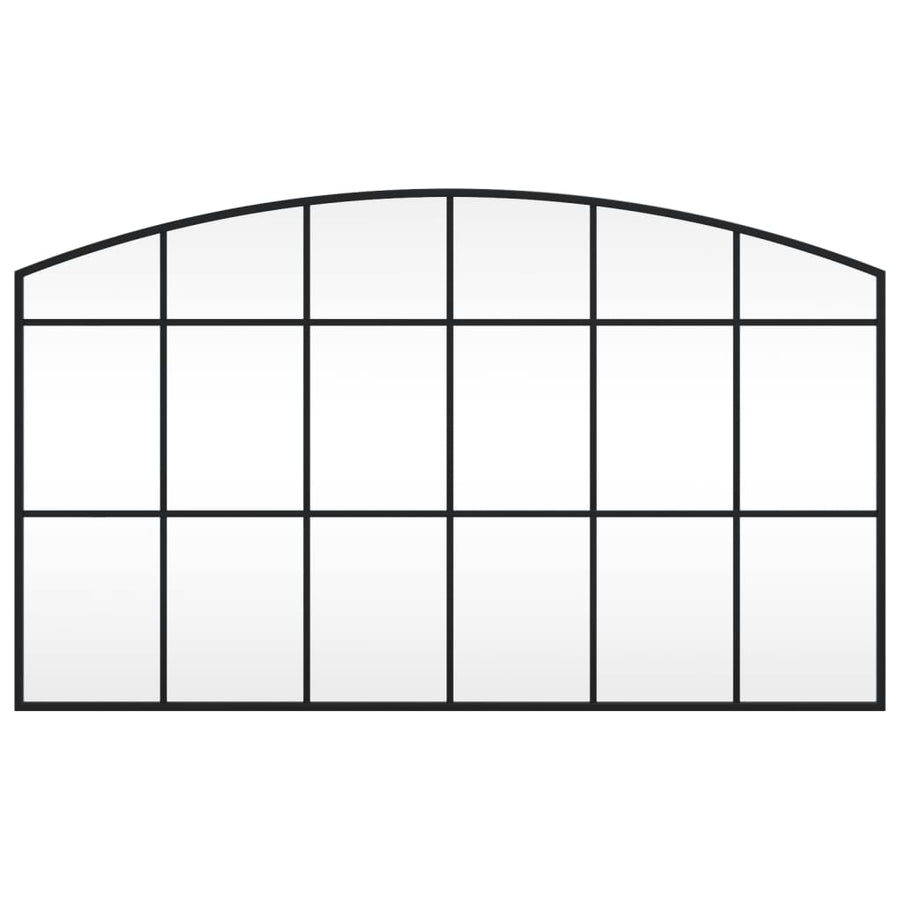 Wall Mirror Black 100x60 cm Arch Iron