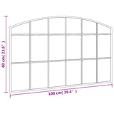 Wall Mirror Black 100x60 cm Arch Iron - Close-Up Angle