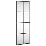 Wall Mirror Black 30x80 cm Rectangle Iron - Front View
