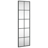 Wall Mirror Black 30x100 cm Rectangle Iron - Front View