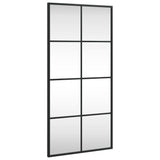 Wall Mirror Black 40x80 cm Rectangle Iron - Front View