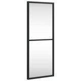 Wall Mirror Black 20x50 cm Rectangle Iron - Front View