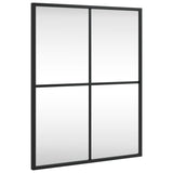 Wall Mirror Black 40x50 cm Rectangle Iron - Front View