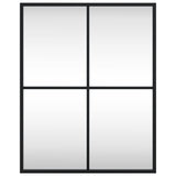 Wall Mirror Black 40x50 cm Rectangle Iron - Side View