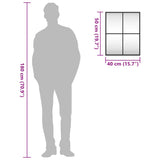 Wall Mirror Black 40x50 cm Rectangle Iron - Extra Image