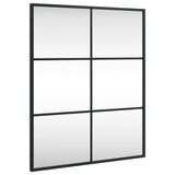 Wall Mirror Black 50x60 cm Rectangle Iron - Front View