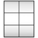 Wall Mirror Black 50x60 cm Rectangle Iron - Side View