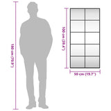 Wall Mirror Black 50x100 cm Rectangle Iron - Extra Image