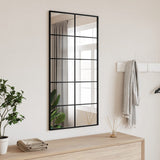 Wall Mirror Black 50x100 cm Rectangle Iron