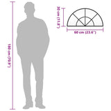 Wall Mirror Black 60x30 cm Arch Iron - Low Angle