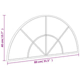 Wall Mirror Black 80x40 cm Arch Iron - Close-Up Angle