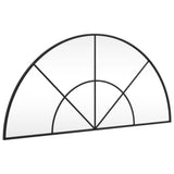 Wall Mirror Black 100x50 cm Arch Iron - Front View