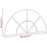 Wall Mirror Black 100x50 cm Arch Iron