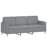 3-Seater Sofa Light Grey Fabric 180 cm - Front View