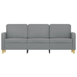 3-Seater Sofa Light Grey Fabric 180 cm - Side View