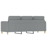 3-Seater Sofa Light Grey Fabric 180 cm