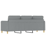 3-Seater Sofa Light Grey Fabric 180 cm - 45-Degree Angle